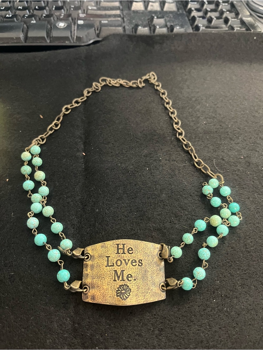 He Loves Me Turquoise style Beaded Statement Necklace
